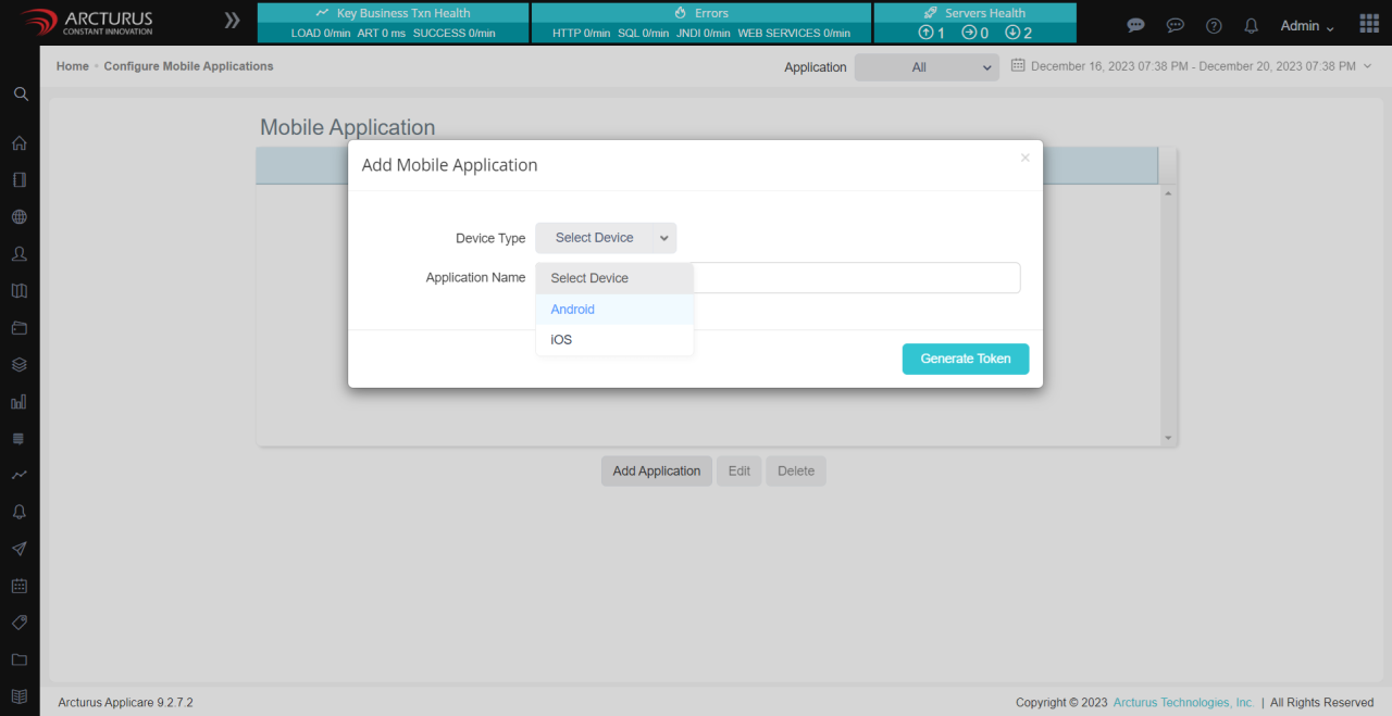 Monitoring mobile app performance