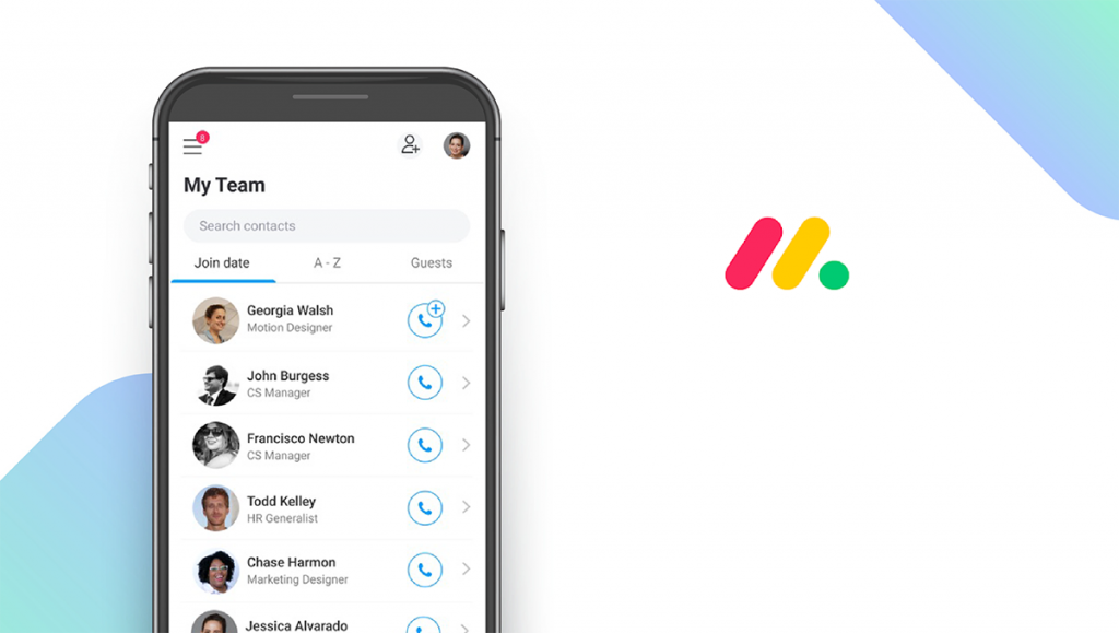 Mobile app for Monday.com project management