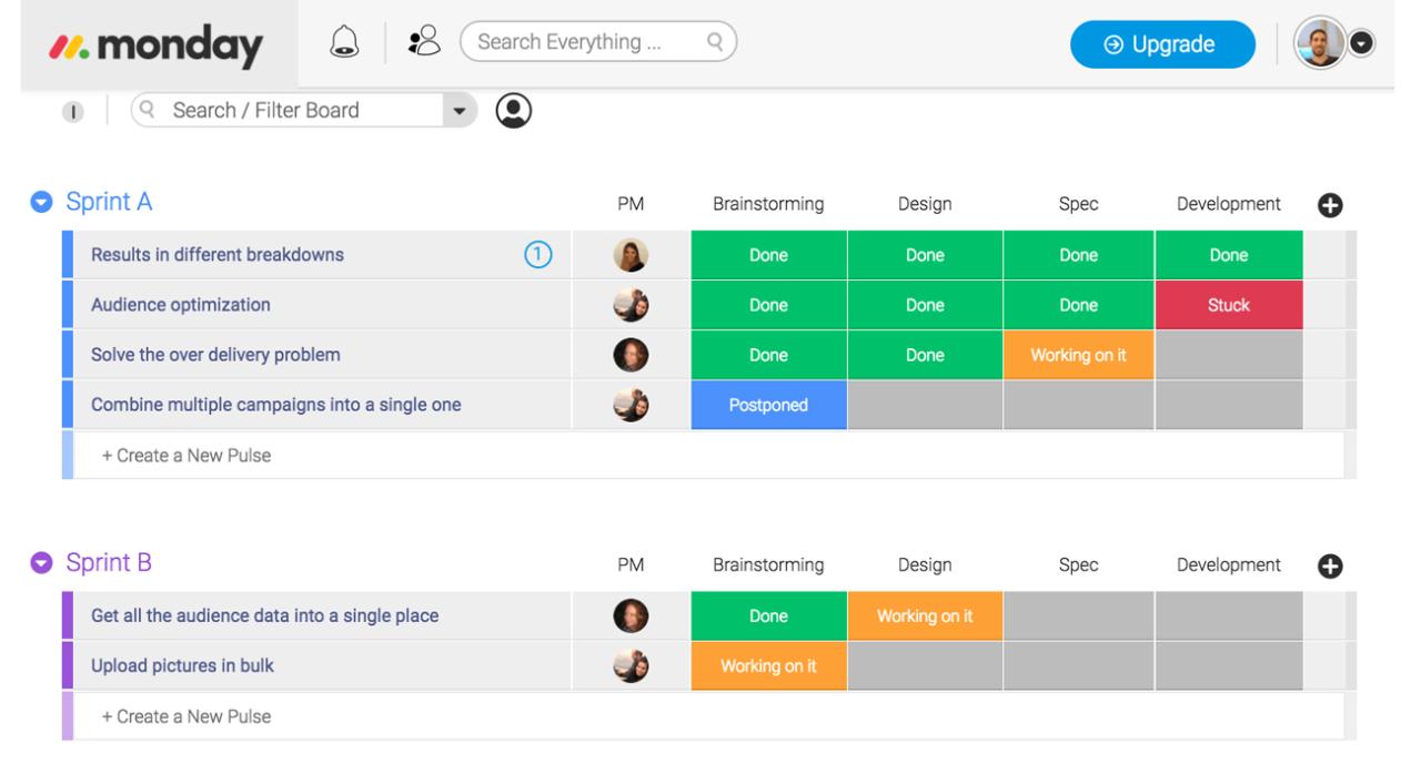 Mobile app for Monday.com project management