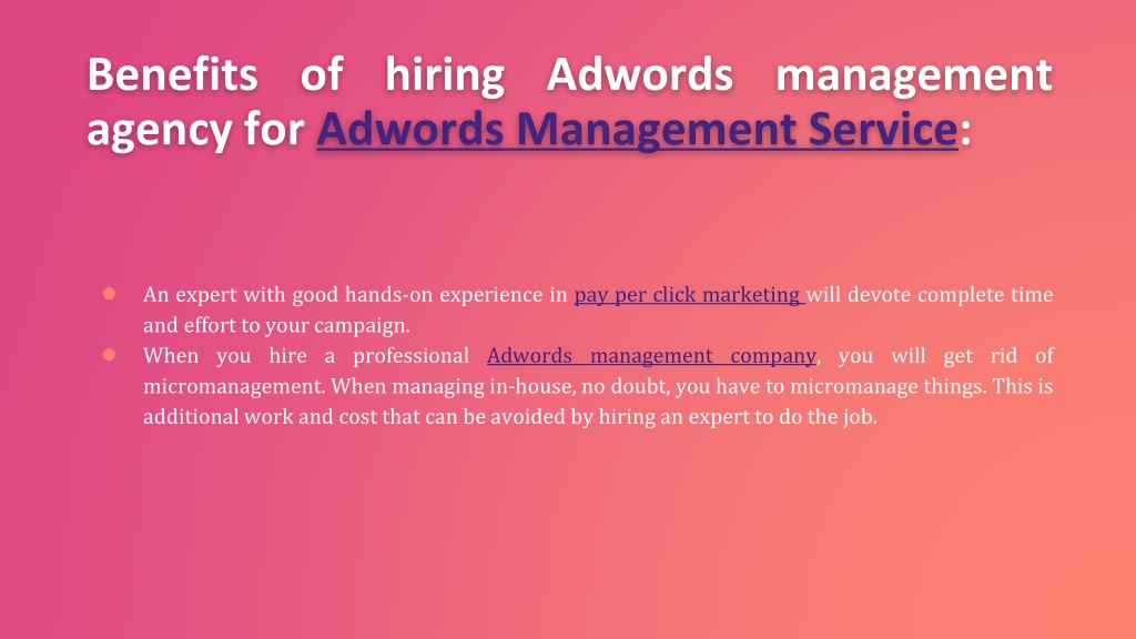 Adwords management agency
