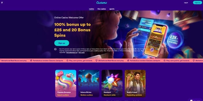 Mobile app for Casumo online casino