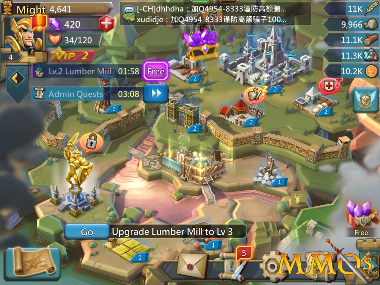 Mobile app for Lords mobile game