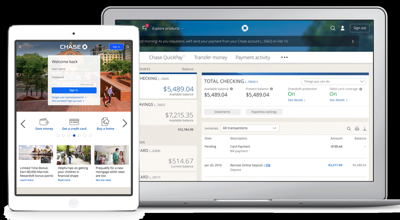 Mobile app for JP Morgan Chase