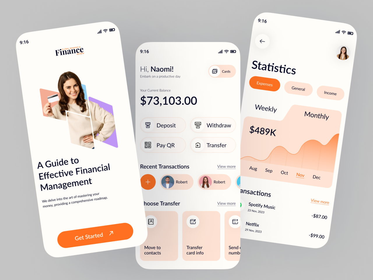 Mobile app for managing finances