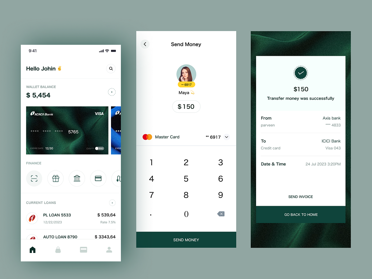 Mobile app for managing finances