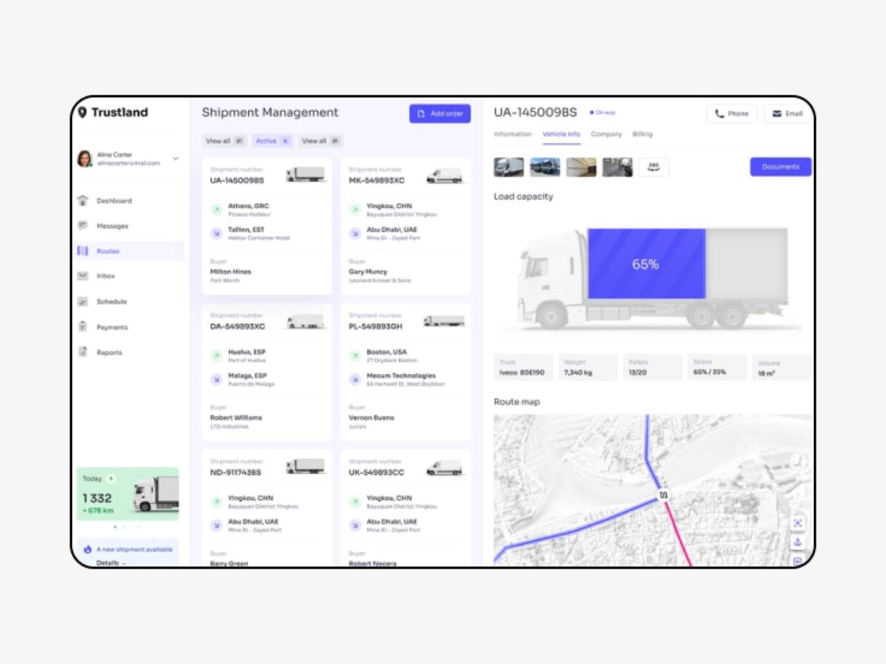 Mobile app for TMS transportation management
