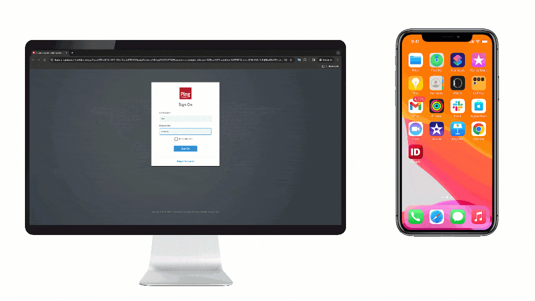 Mobile app for PingID authentication
