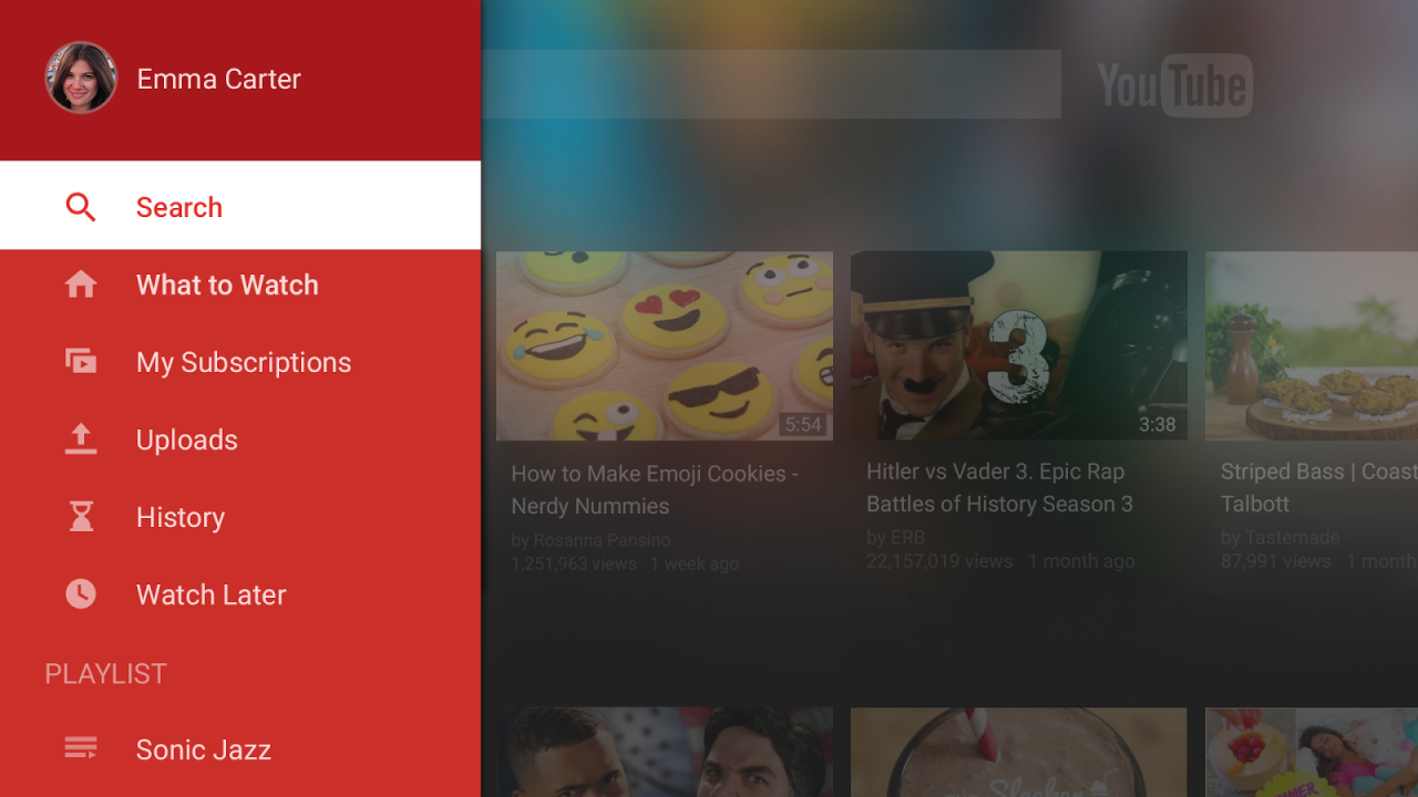 Mobile app for YouTube TV